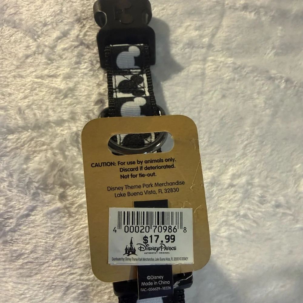 Disney Tails x-large dog collar - black and white Mickey Mouse heads - new